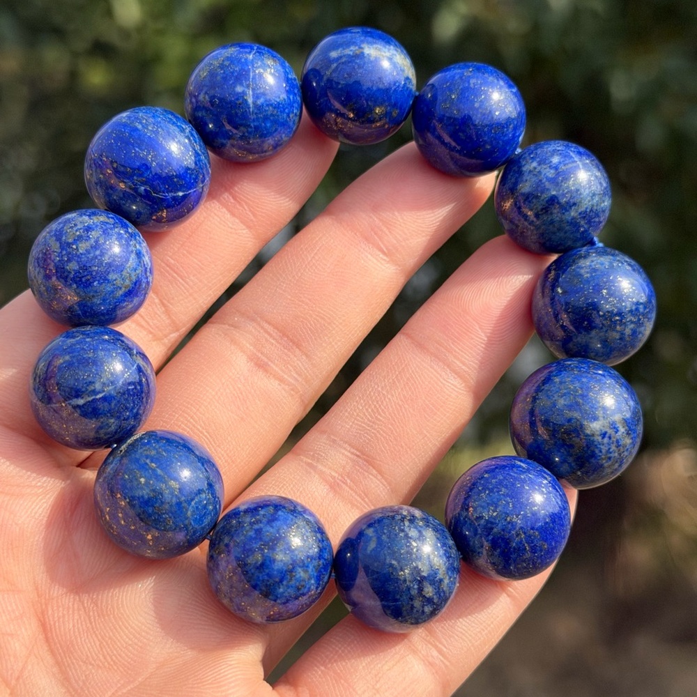 16mm stretchable high quality lapis‎ lazuli bracelet 1122